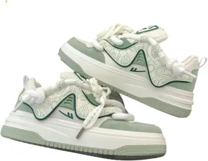 Chic Pastel Aesthetic Platform Shoes - Chunky Sneakers for Women, Available with or Without Faux Fur Trim