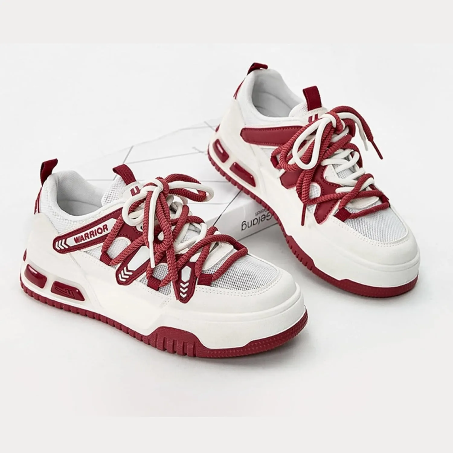 Chunky Platform Sneakers for Women, Breathable Mesh Inner Casual Walking Shoes with Stylish Strap Thick Sole