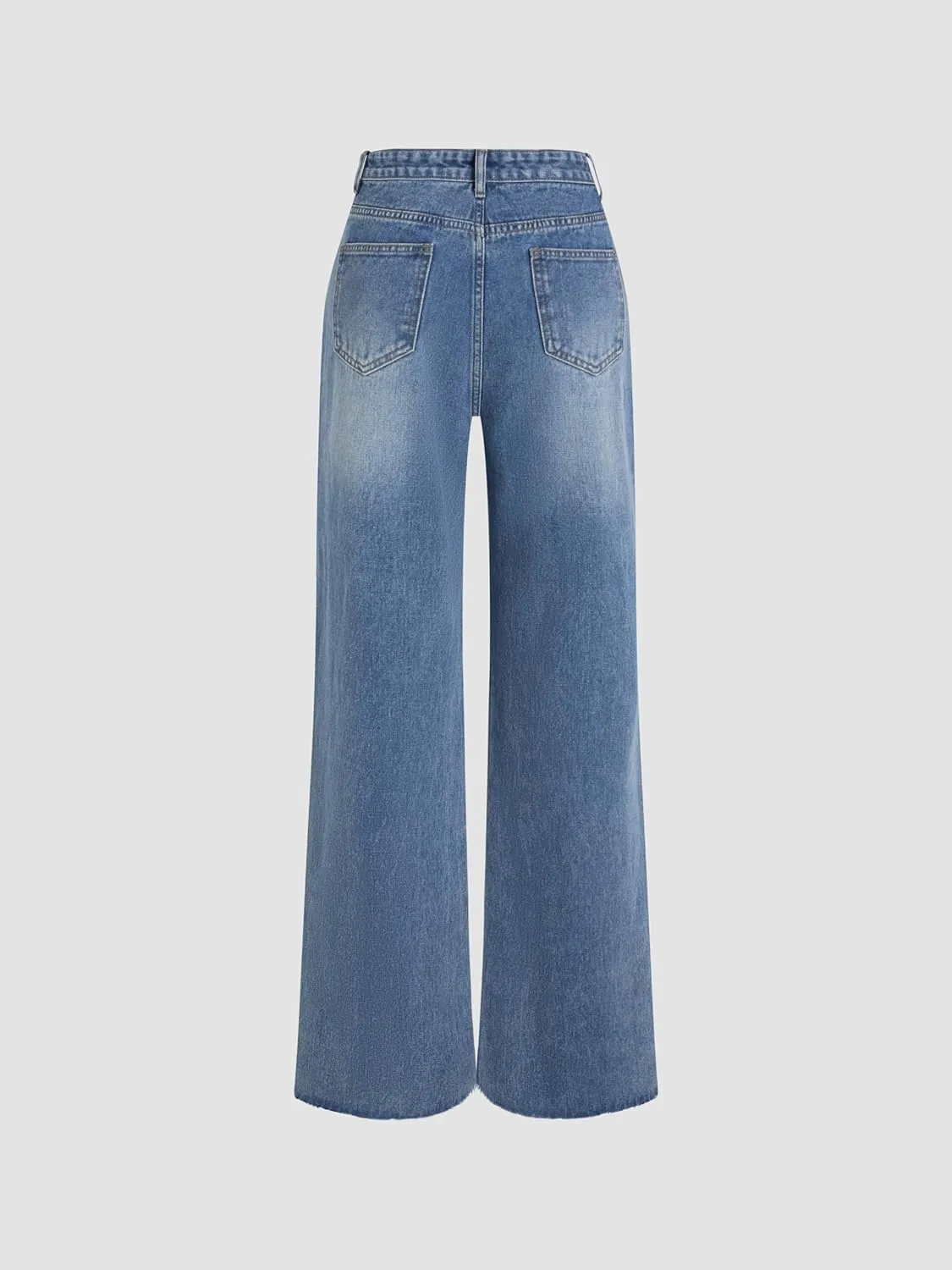 CIDER Women’s Ripped Jeans High Waisted Distressed Baggy Straight Wide Leg Pants