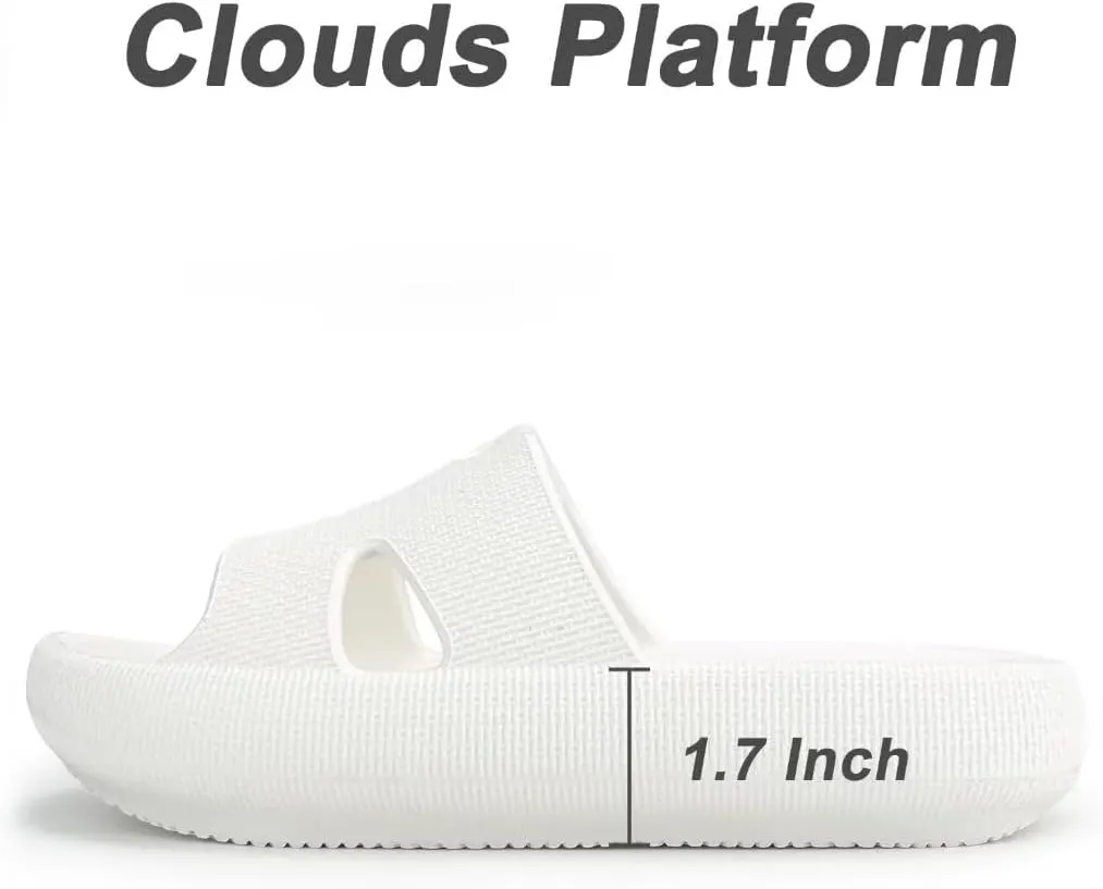 Cloud Pillow Recovery Slides for Women,Womens H-starp Platform Comfortable Memory Foam Arch Support Sandals,Waterproof EVA Cushioned Cushion Slippers for Beach Shower Bathroom Pool