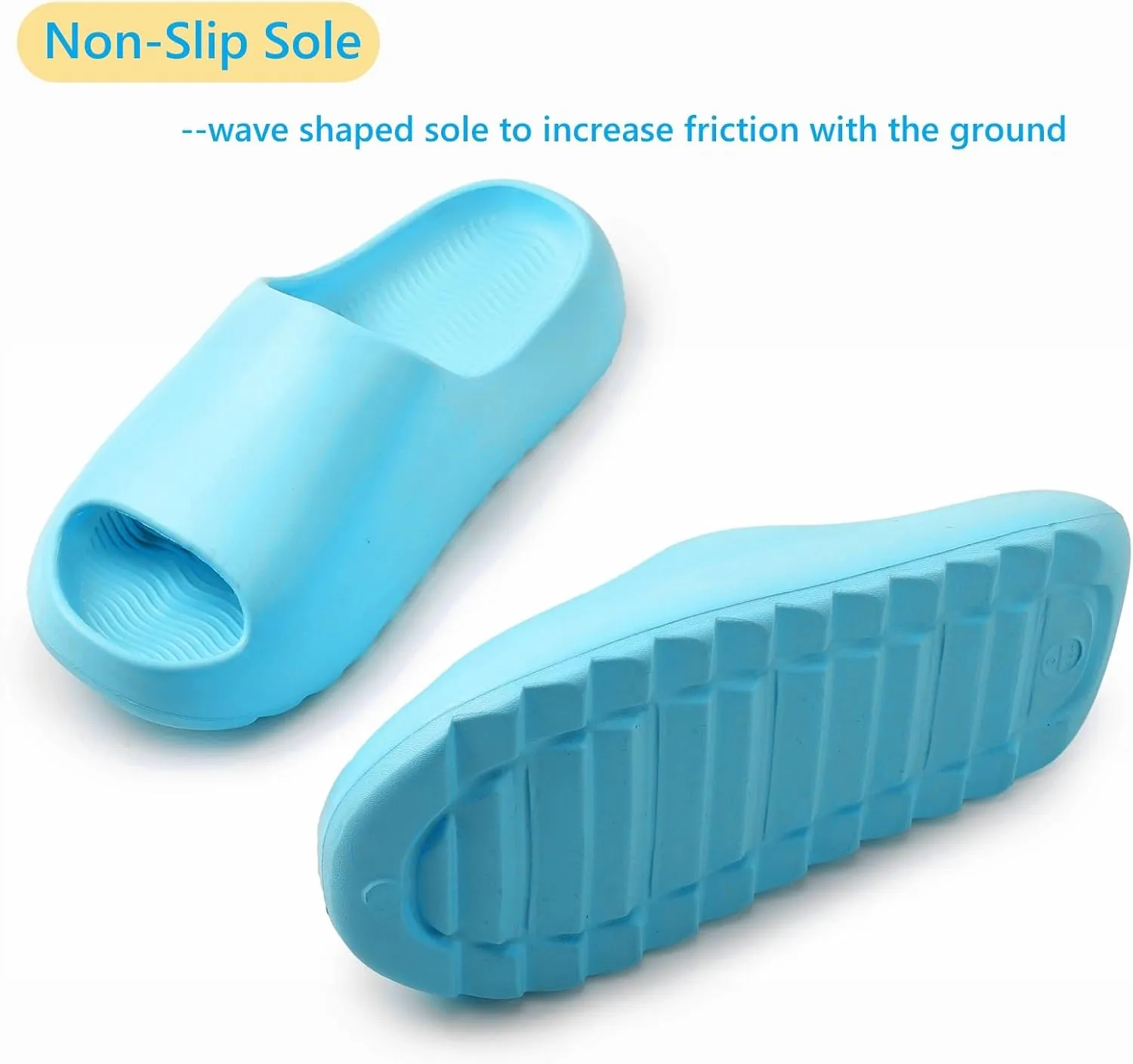 Cloud Slides for Women Men Kids, Pillow Slippers Comfy Non-Slip Soft Waterproof Bathroom Shower Shoes, Cushioned Thick Sole Sandals for Indoor and Outdoor