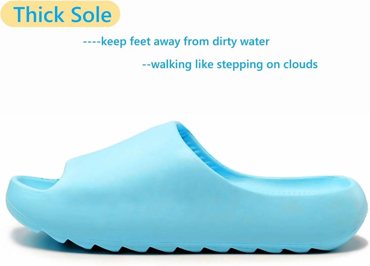 Cloud Slides for Women Men Kids, Pillow Slippers Comfy Non-Slip Soft Waterproof Bathroom Shower Shoes, Cushioned Thick Sole Sandals for Indoor and Outdoor