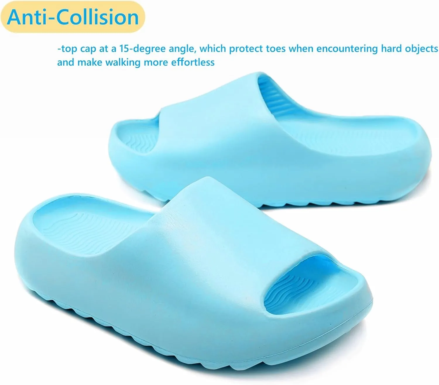 Cloud Slides for Women Men Kids, Pillow Slippers Comfy Non-Slip Soft Waterproof Bathroom Shower Shoes, Cushioned Thick Sole Sandals for Indoor and Outdoor