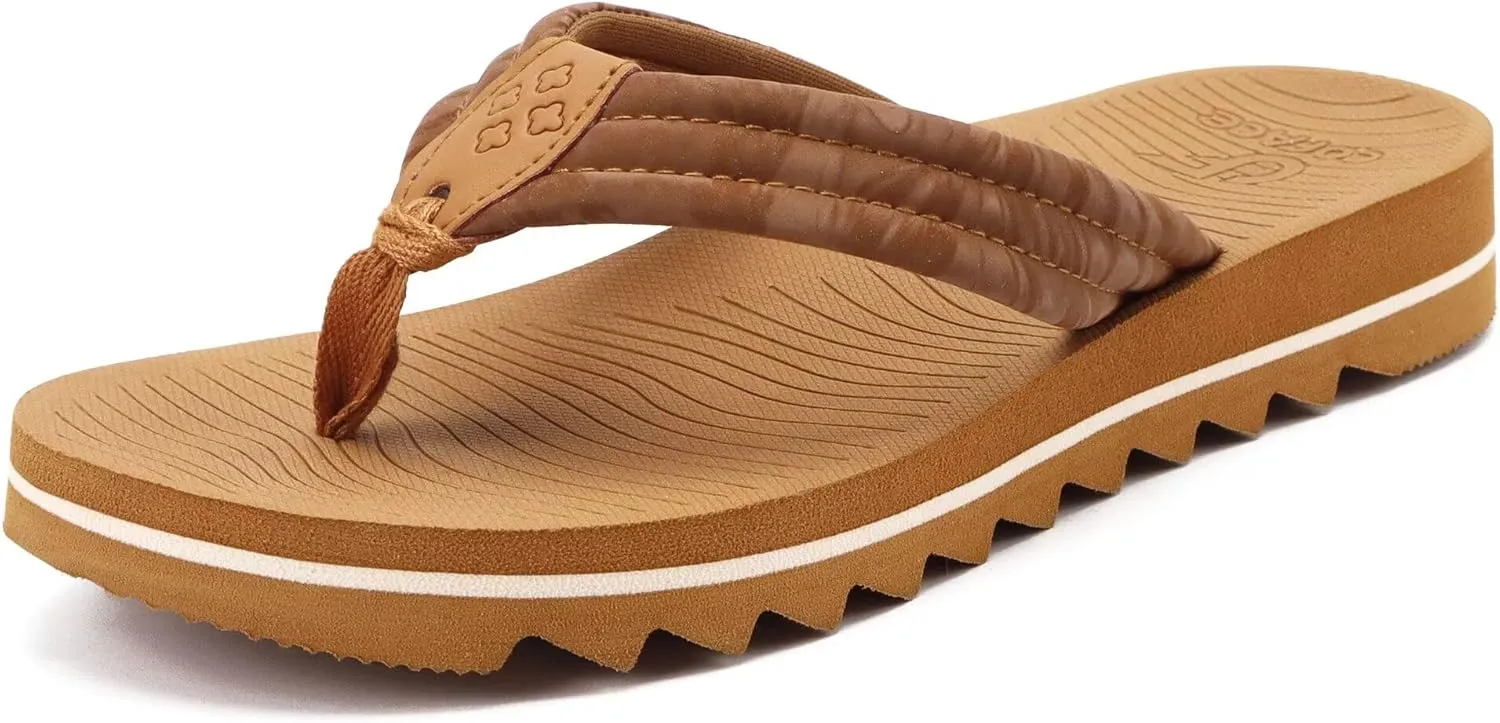 COFACE Womens Arch Support Flip Flops Yoga Mat Comfortable Thick Cushion Walking Thong Sandals Lightweight Slip On Summer Beach Slippers