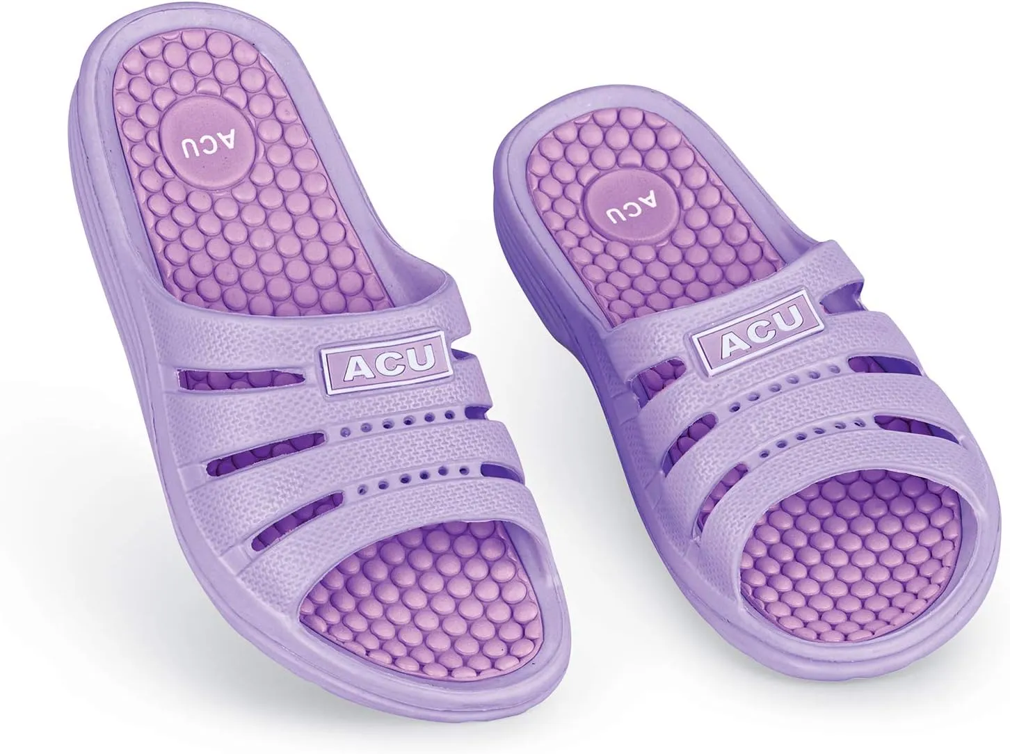 Collections Etc Womens Massaging Comfort Slip-On Slides - Sandals - Stimulate Pressure Points - Waterproof - Indoor, Outdoor Use - Multiple Colors