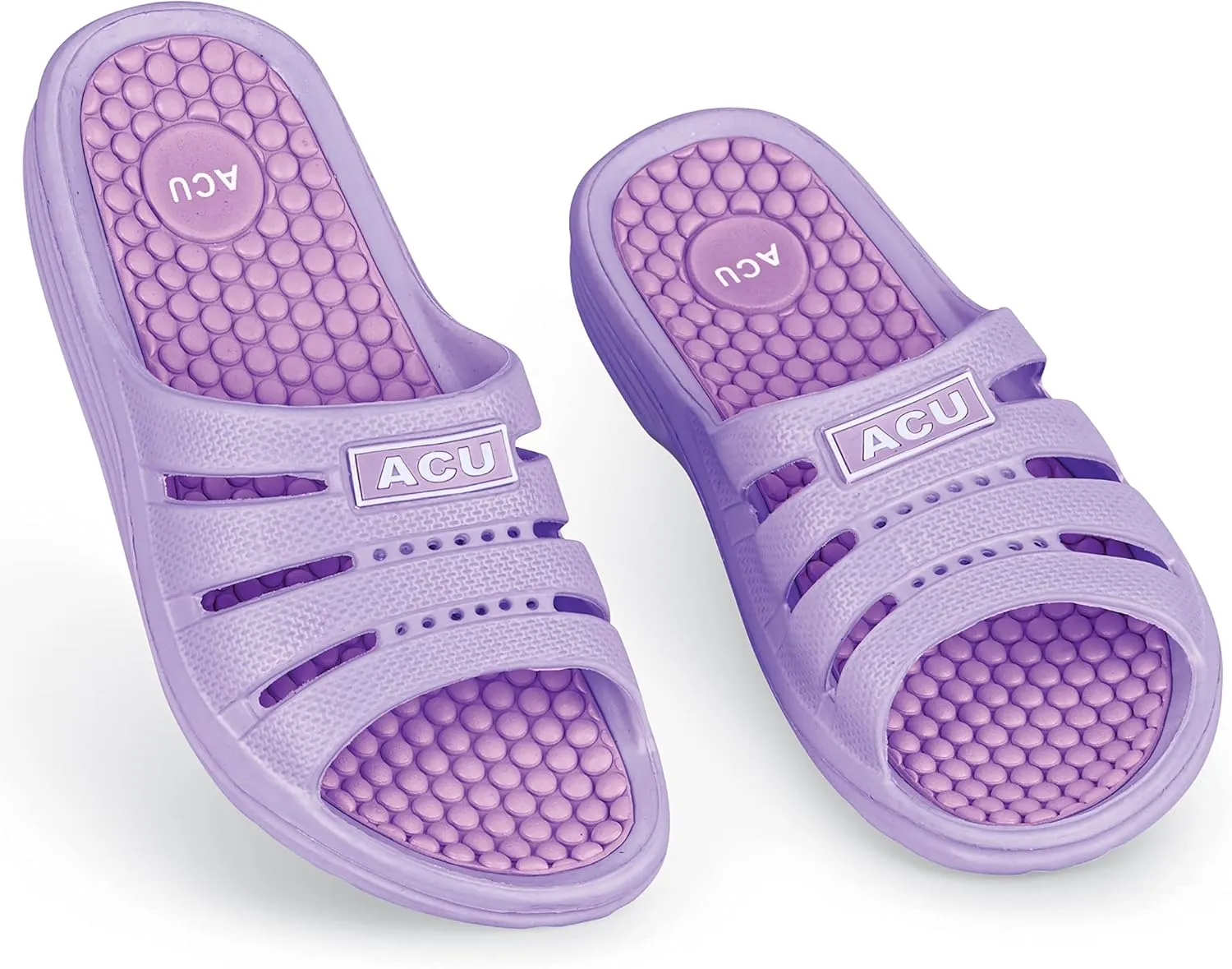 Collections Etc Womens Massaging Comfort Slip-On Slides - Sandals - Stimulate Pressure Points - Waterproof - Indoor, Outdoor Use - Multiple Colors