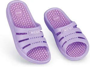 Collections Etc Womens Massaging Comfort Slip-On Slides - Sandals - Stimulate Pressure Points - Waterproof - Indoor, Outdoor Use - Multiple Colors