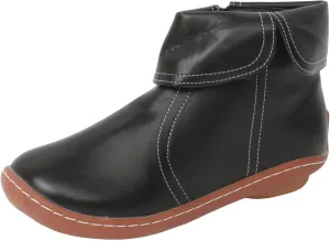 Comfortable Boots for Women Walking Leather Women Ankle Boot Comfy Fashion Round Toe Soft Sole Flat Rubble Women Boot