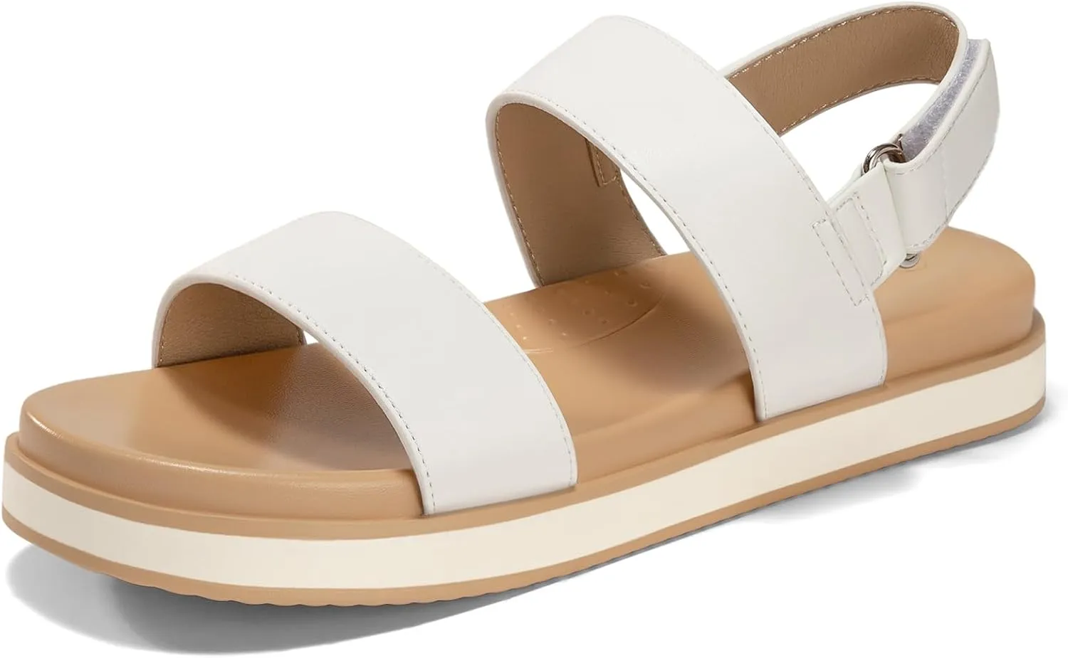 Coutgo Womens Flat Sandals Comfortable Arch Support Adjustable Double Strap Lightweight Summer Platform Sandals