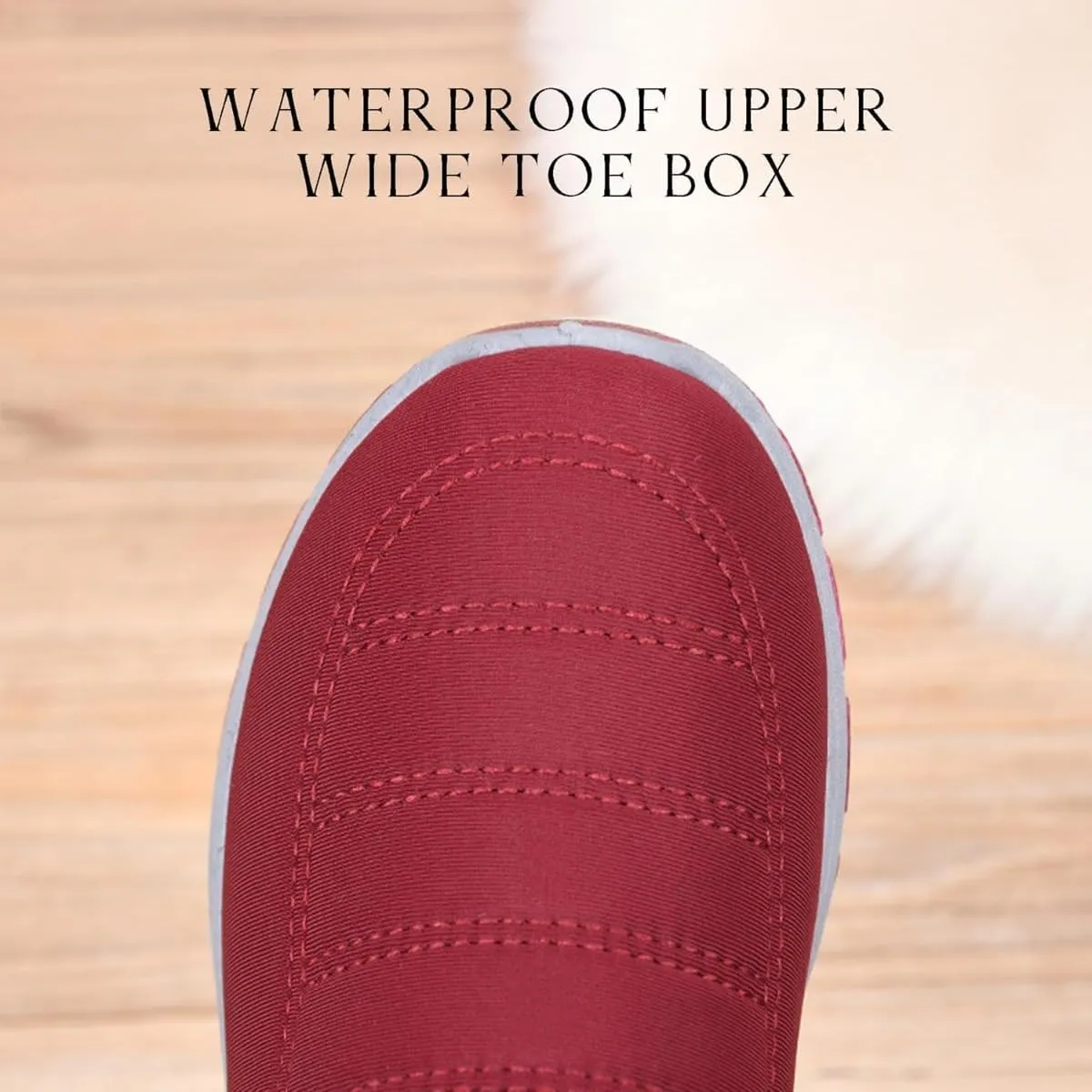 Cozy Winter Women's Snow Boots,Slip-on & Waterproof Anti-Slip Ankle Boots Warm Furry Fur Lining Winter Hiking Snow Boots