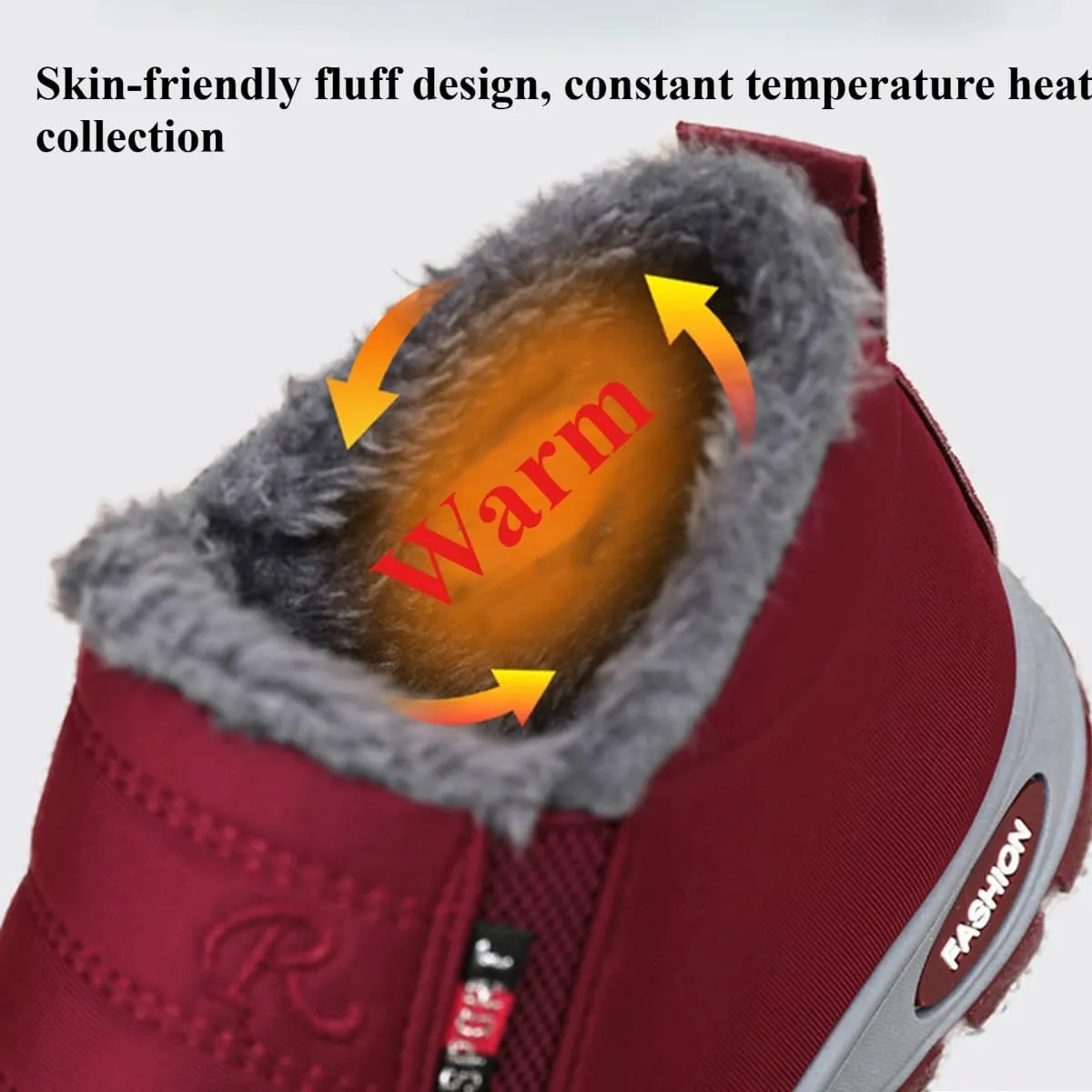 Cozy Winter Women's Snow Boots,Slip-on & Waterproof Anti-Slip Ankle Boots Warm Furry Fur Lining Winter Hiking Snow Boots