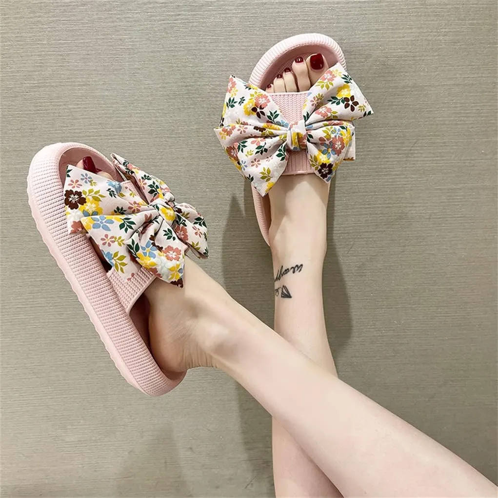 cute big bow sandals and slippers women's summer outdoor wear tide all-match word slippers non-slip thick-soled beach shoes