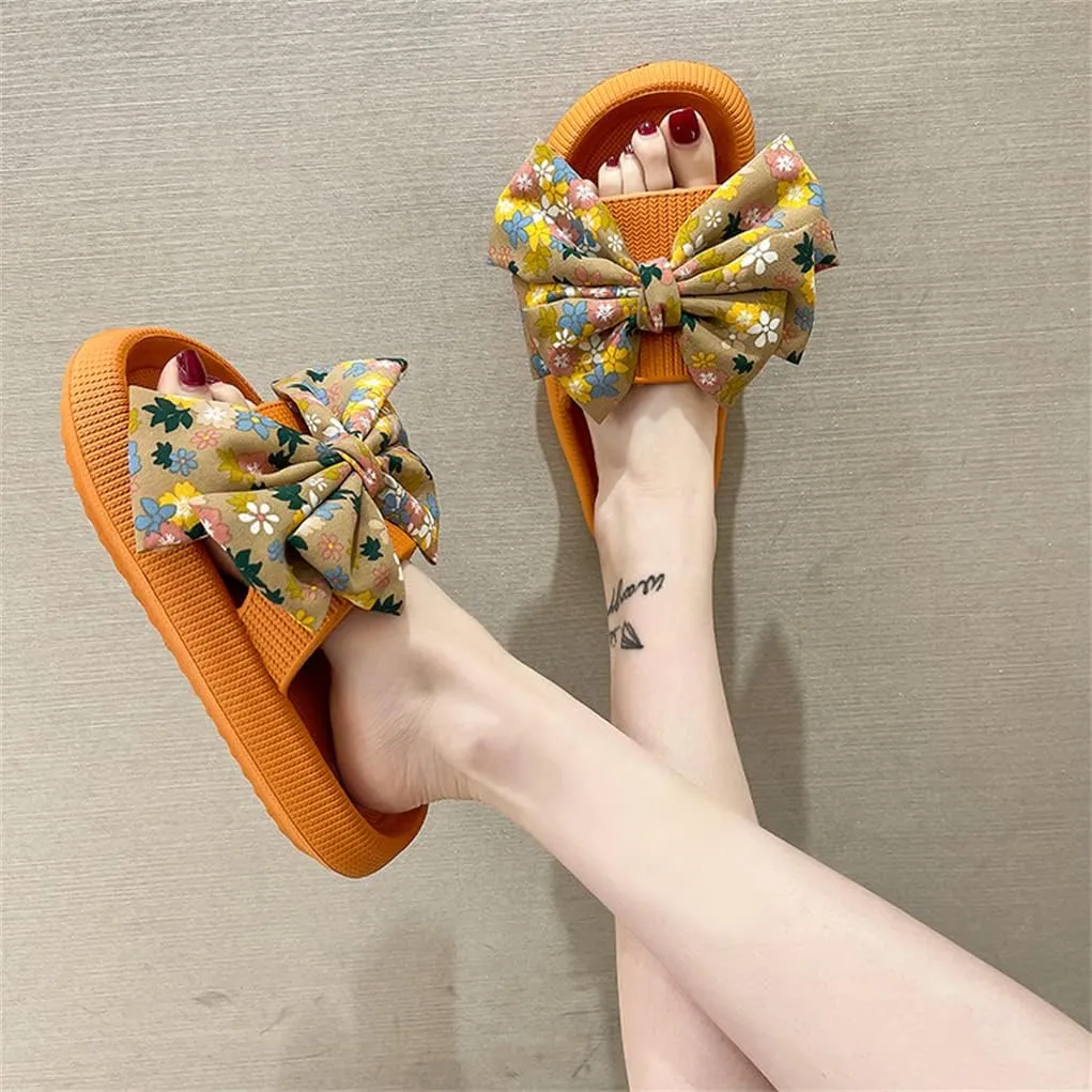 cute big bow sandals and slippers women's summer outdoor wear tide all-match word slippers non-slip thick-soled beach shoes
