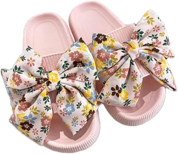 cute big bow sandals and slippers women's summer outdoor wear tide all-match word slippers non-slip thick-soled beach shoes