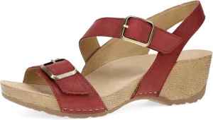 Dansko Trinity Wedge Sandal for Women – Contoured Footbed for All-Day Comfort and Support – Hook & Loop Strap with Buckle Detail – Lightweight Rubber Outsole