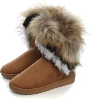 Dear Time Women's Warm Winter Snow Boots Wide Mid Calf Fashion Casual Ankle Booties Outdoor Anti-Slip Platform Boots Shoes for Girls