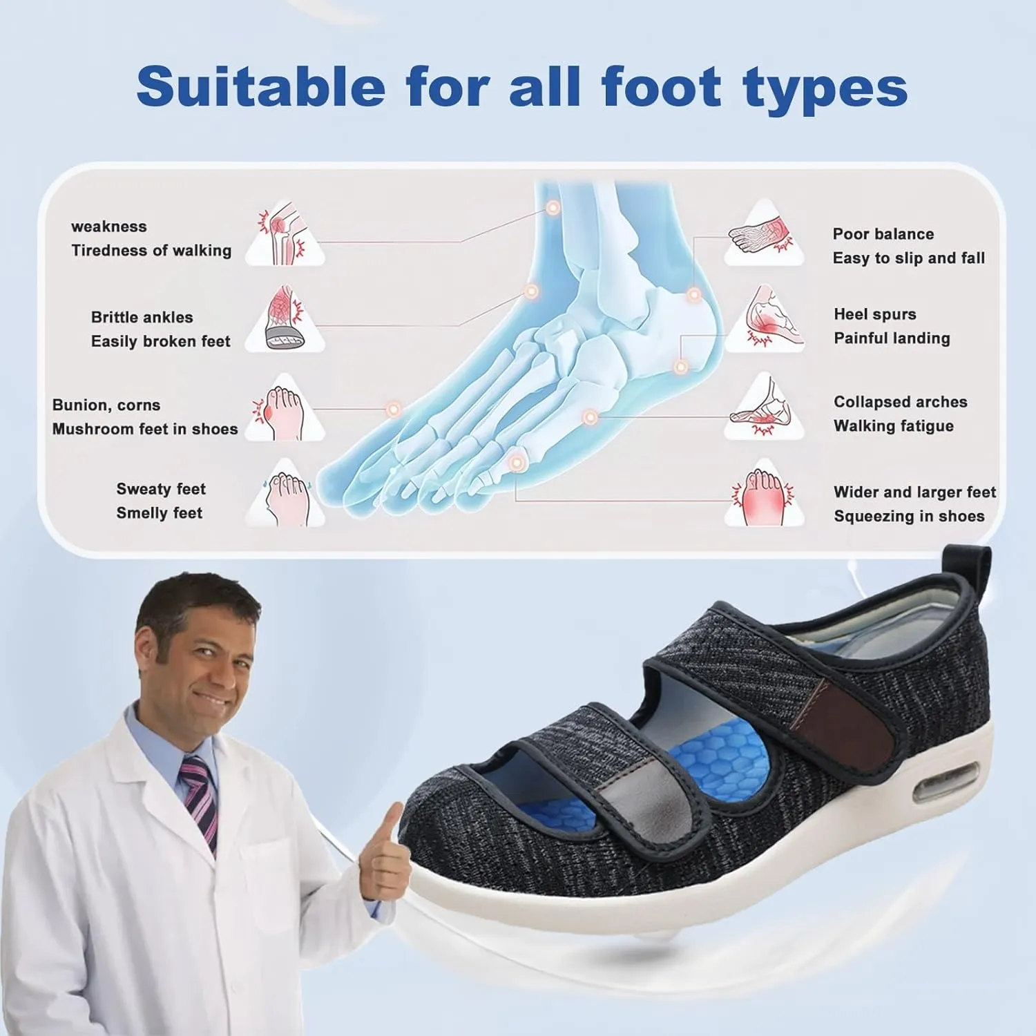 Diabetic Summer Sandals That,Wide Toe Soft Sole Elderly Health Shoes