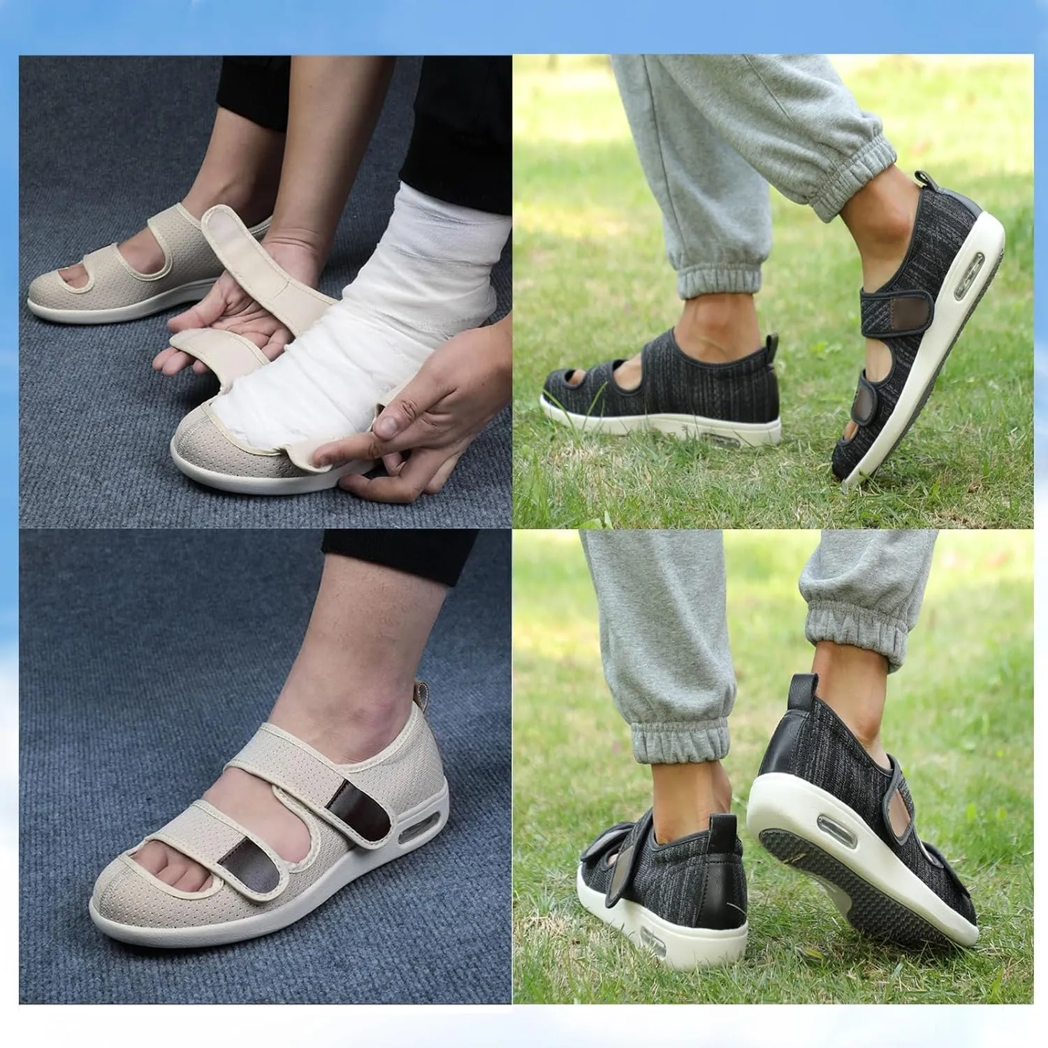 Diabetic Summer Sandals That,Wide Toe Soft Sole Elderly Health Shoes