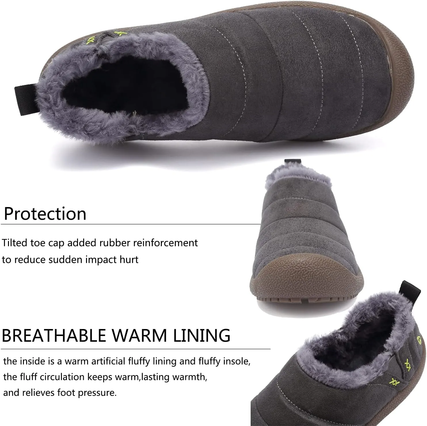 DimaiGlobal Men's Snow Boots Winter Boots Warm Ankle Boots Slip On Fur Lined Booties Water Resistant Outdoor Walking Shoes 6-13US