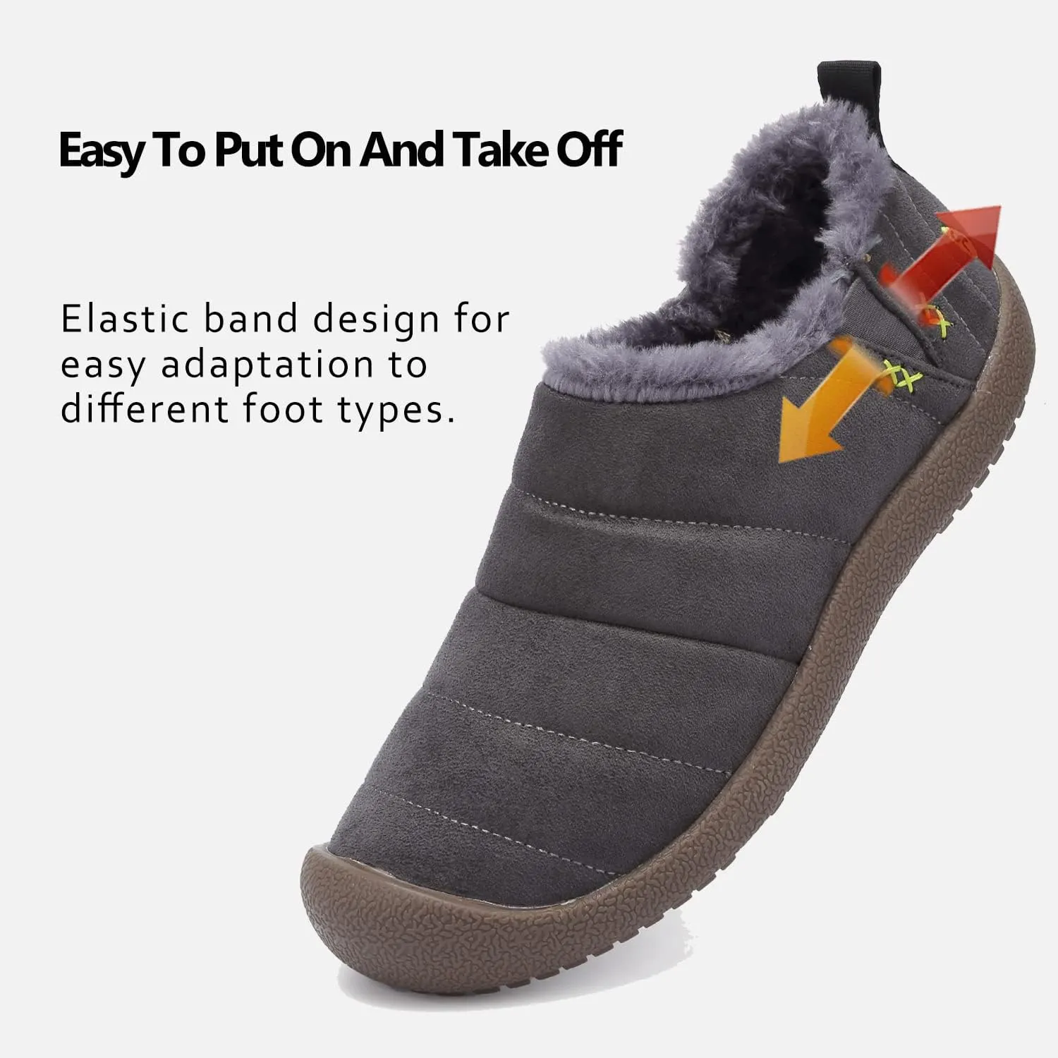 DimaiGlobal Men's Snow Boots Winter Boots Warm Ankle Boots Slip On Fur Lined Booties Water Resistant Outdoor Walking Shoes 6-13US
