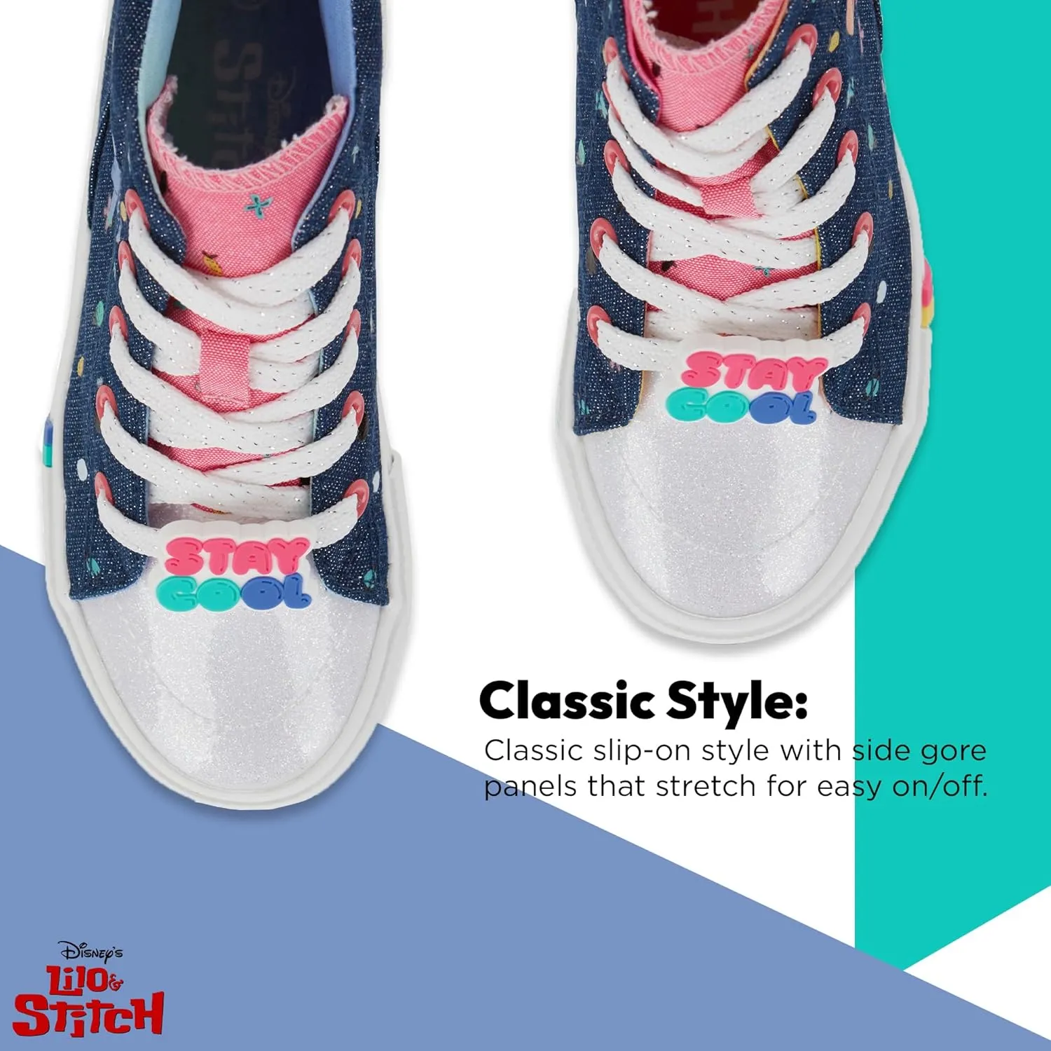 Disney Girls Lilo & Stitch Sneakers - Lilo and Stitch High Top Athletic Shoes - Lilo and Stitch High Top Lace Up Sneakers