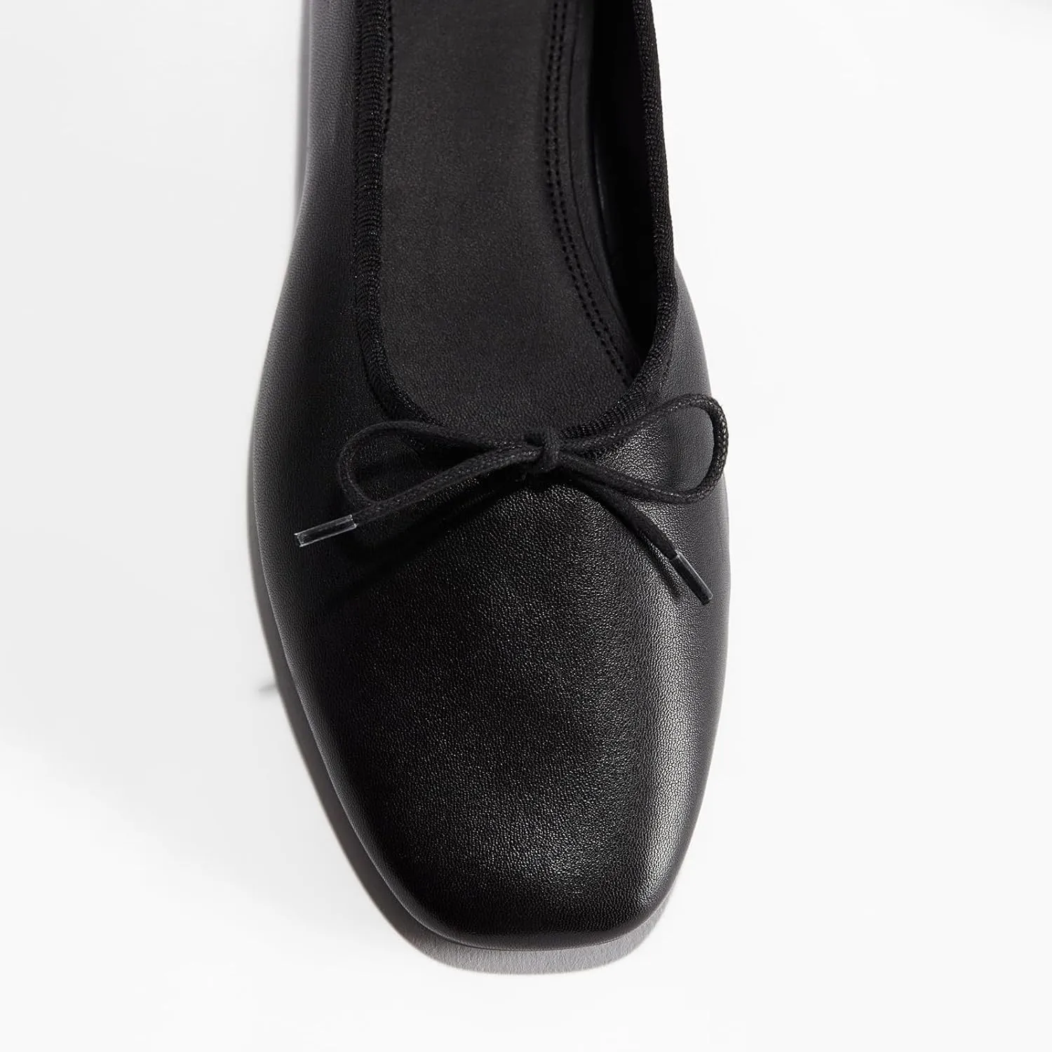 DOEYG Ballet Flats for Women Mary Janes Round Toe Low Heel Bowknot Elastic Straps Flats Shoes