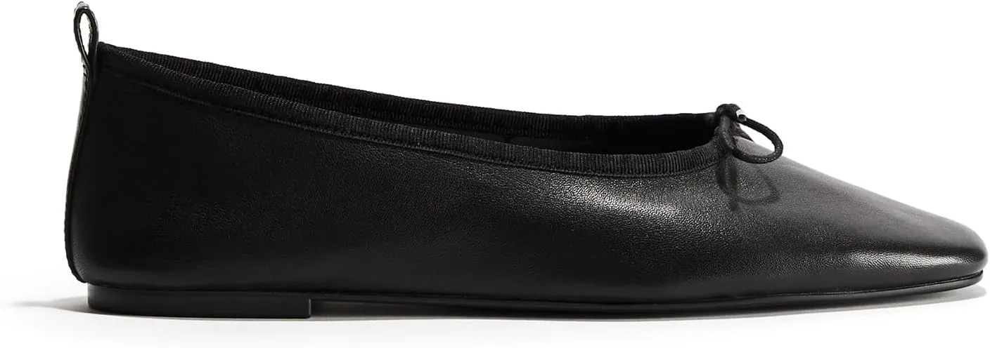 DOEYG Ballet Flats for Women Mary Janes Round Toe Low Heel Bowknot Elastic Straps Flats Shoes