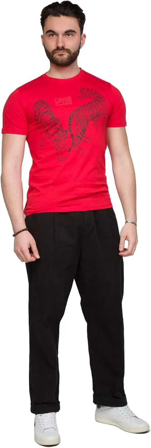 Double Tiger Logo Motif Fashion T-Shirt- for Mens