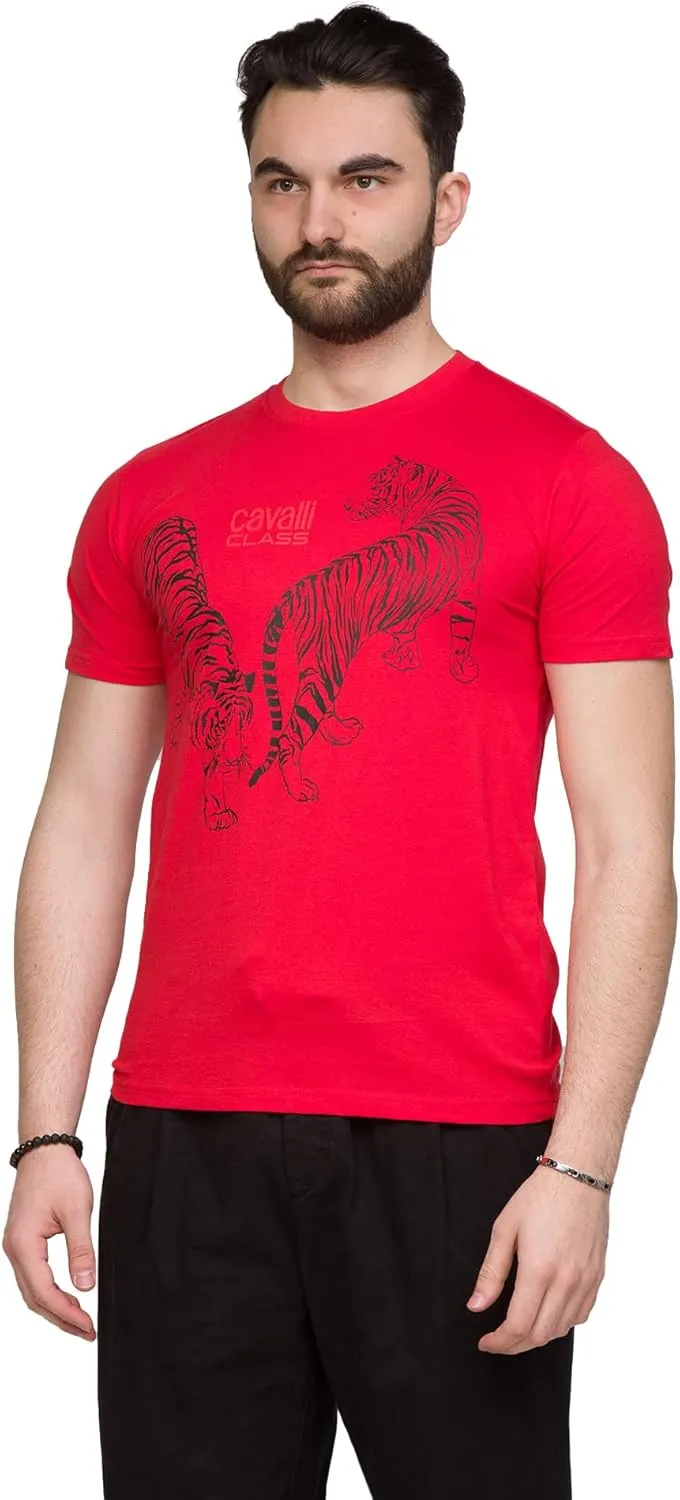 Double Tiger Logo Motif Fashion T-Shirt- for Mens