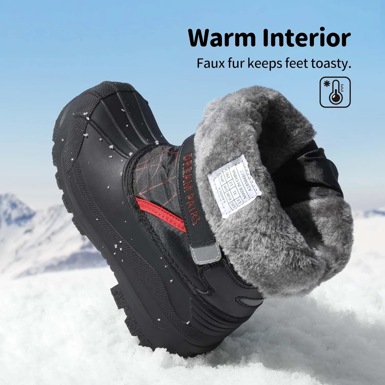 DREAM PAIRS Boys & Girls Mid Calf Water-Resistant Winter Snow Boots for Toddler/Little/Big Kid