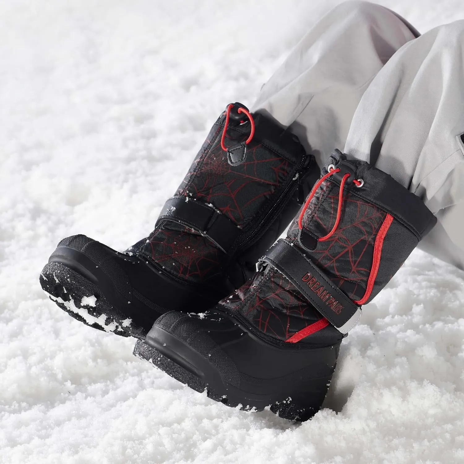 DREAM PAIRS Boys & Girls Mid Calf Water-Resistant Winter Snow Boots for Toddler/Little/Big Kid
