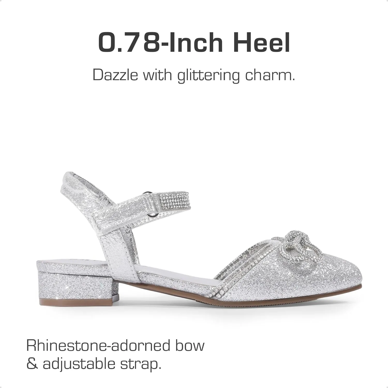 DREAM PAIRS Girls Sandals Closed Toe Dress Low Heels Pointed Toe Pump Flower Shoes for Little Big Kids Wedding Princess Party
