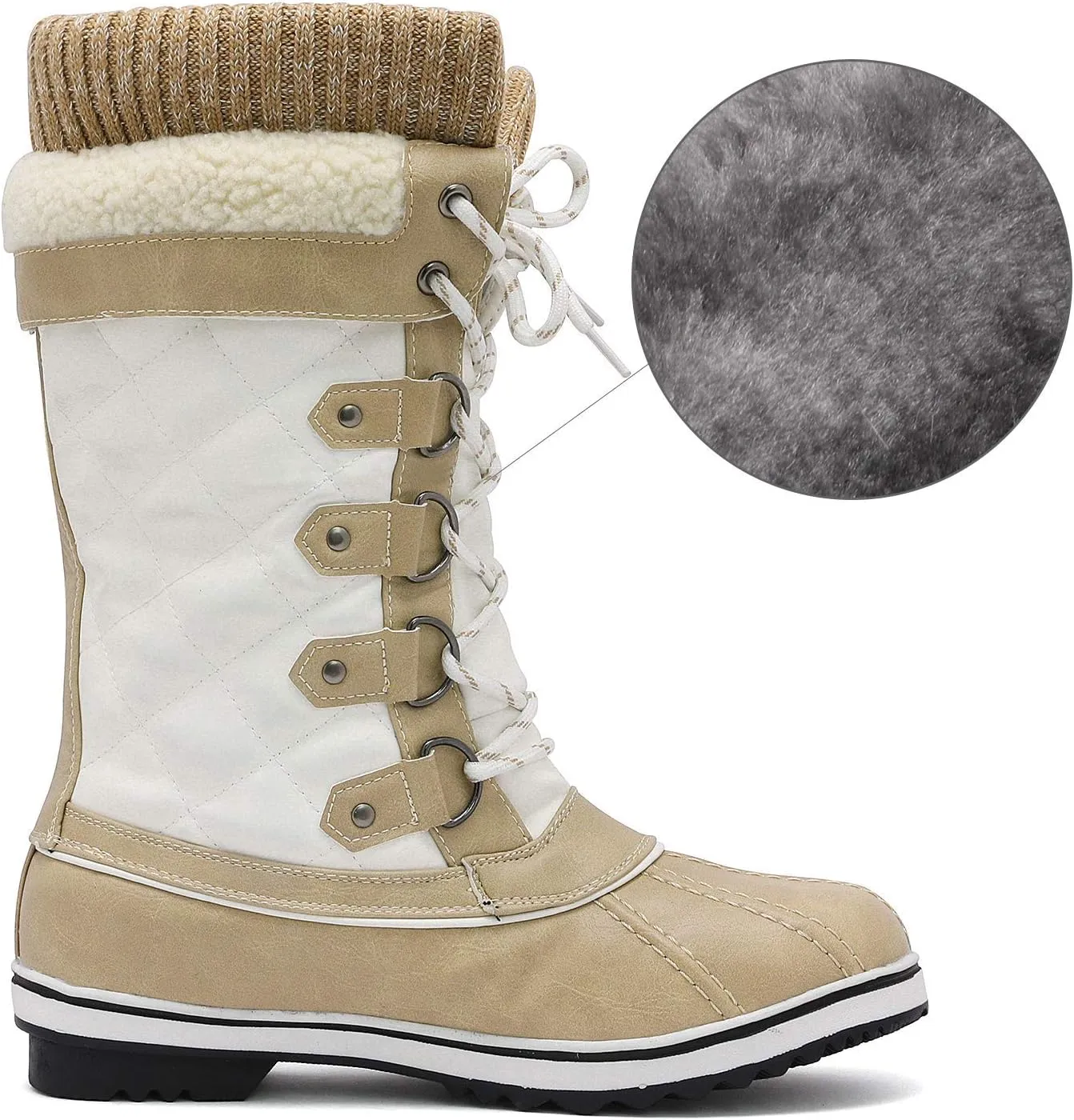 DREAM PAIRS Women's Mid-Calf Waterproof Winter Snow Boots MONTE_02