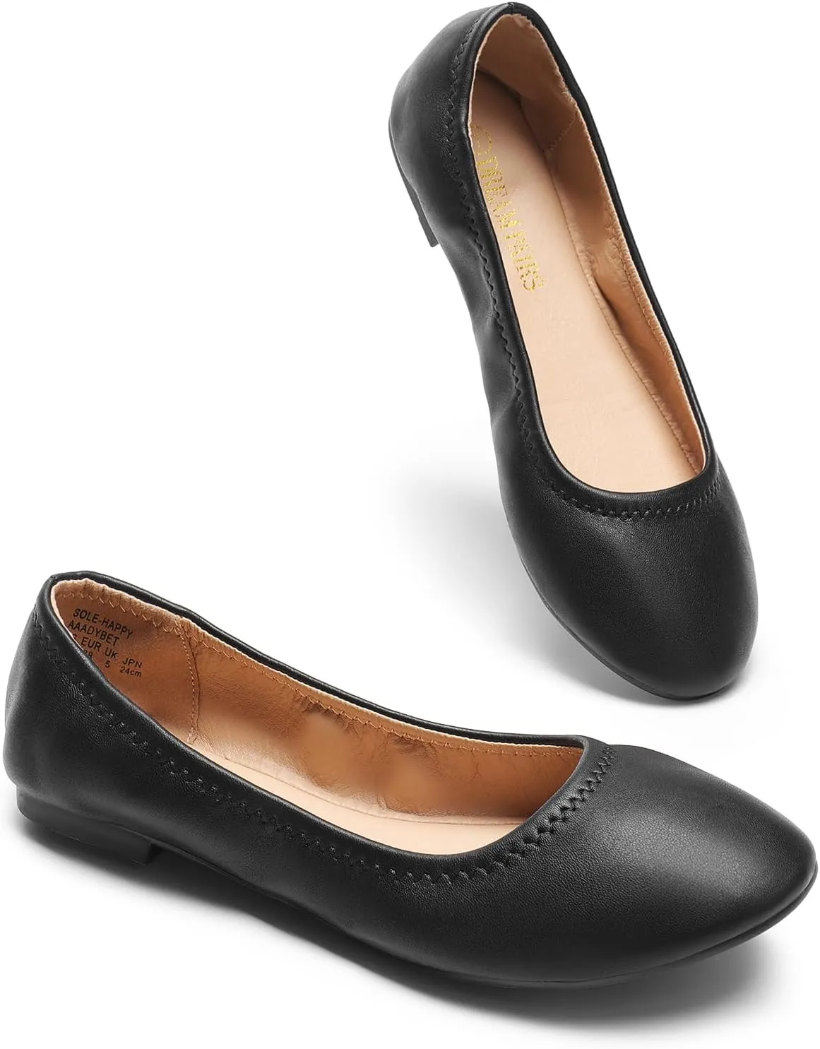 DREAM PAIRS Women's Sole-Happy Ballerina Walking Flats Shoes