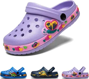 Drecage Toddler Clogs Kids Clogs for Girls Boys Slip on Garden Clogs Slide Sandals Waterproof Beach Pool Shoes Slipper