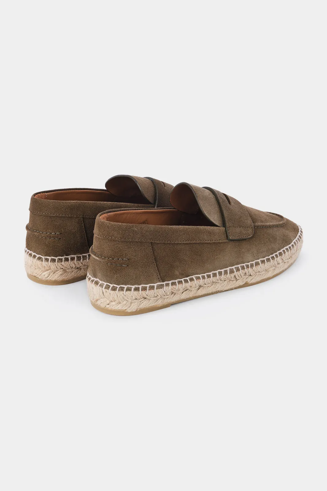 Espadrille en peau - Kaki