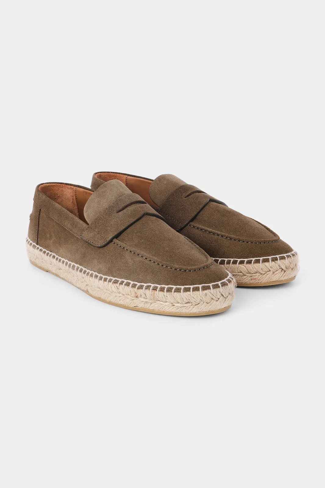 Espadrille en peau - Kaki
