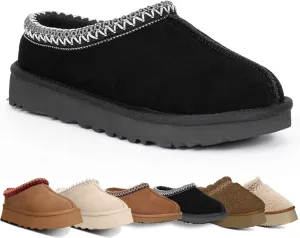 Fashion Plush Platform Slippers - Women's Trend Mini Fleece Lined Anti Slip Short Ankle Boots for Outdoor & Indoor Use