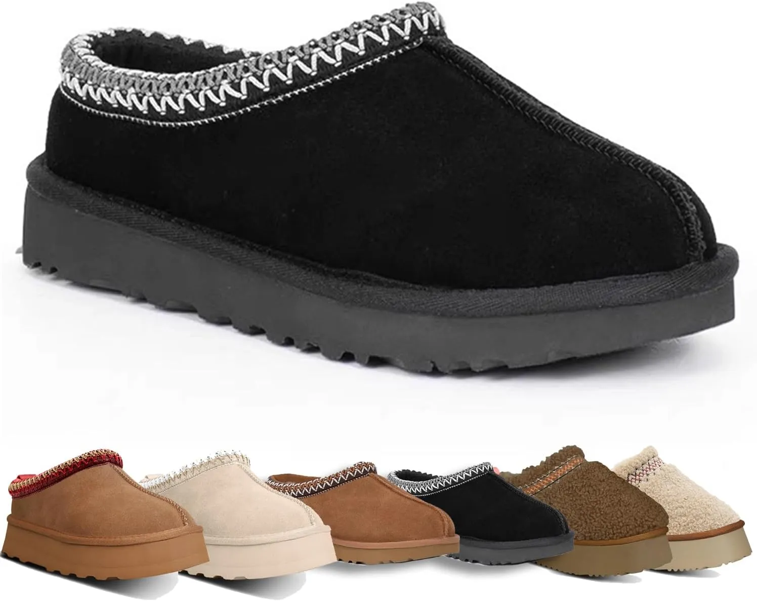 Fashion Plush Platform Slippers - Women's Trend Mini Fleece Lined Anti Slip Short Ankle Boots for Outdoor & Indoor Use