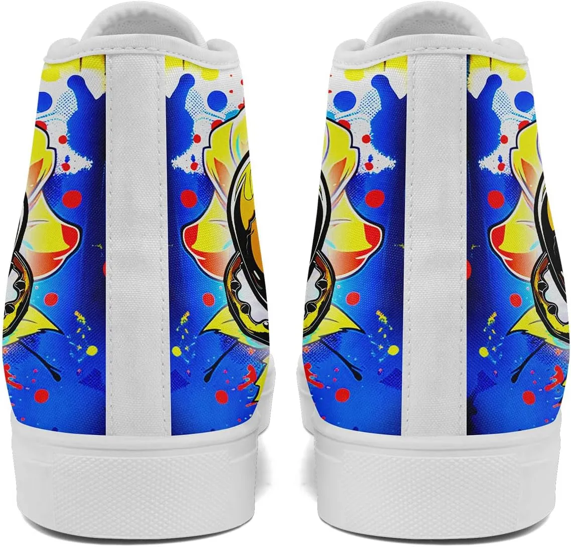 Fashion Skull High-Top Canvas Shoes for Men Women -Unique Vibrant High Top Sneakers Comfortable Casual Shoes