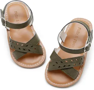 Felix & Flora Toddler Girl Sandals - Little Girl Easter Summer Dress Shoes Lightweight Open Toe Beach Holiday.
