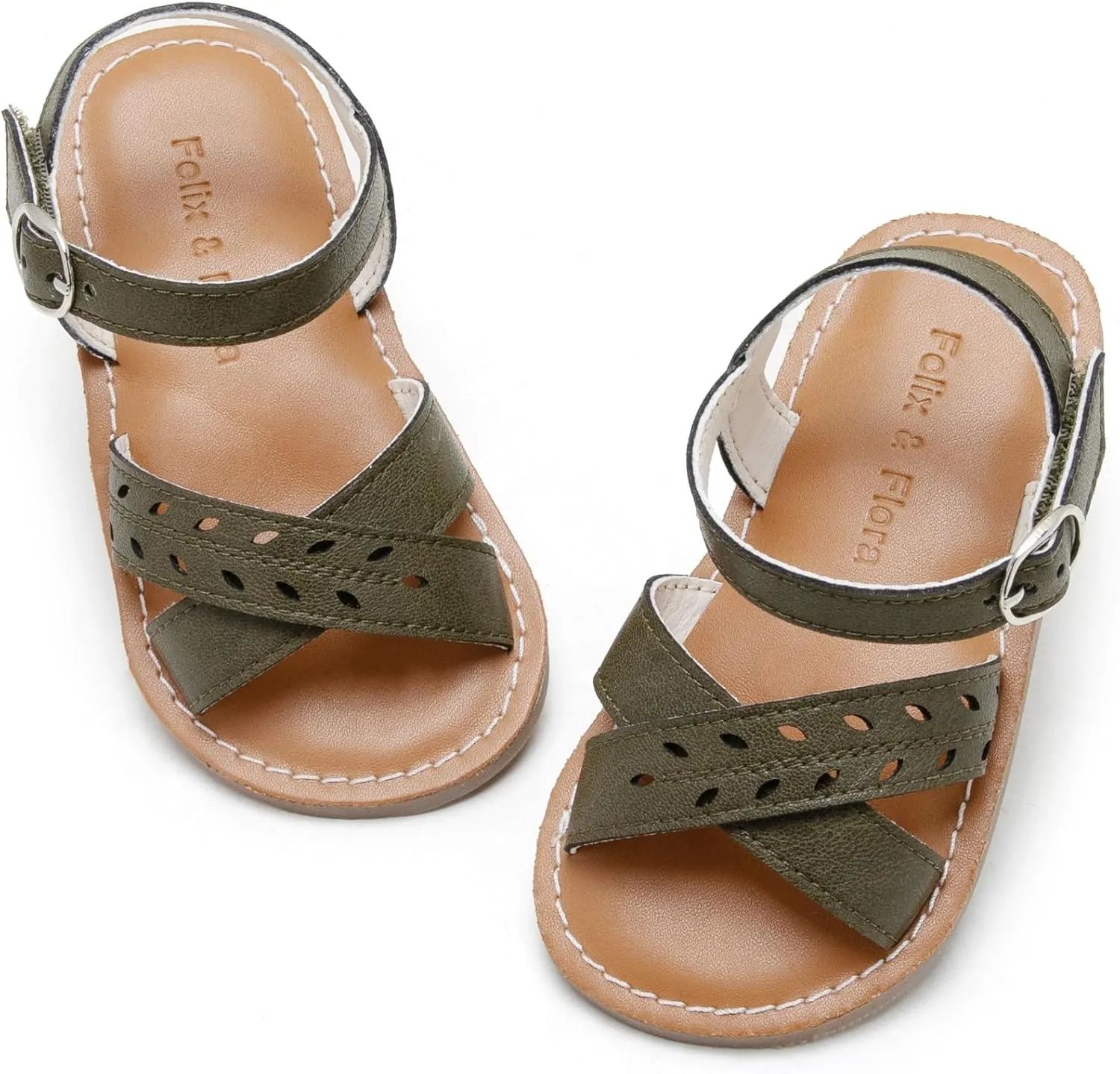 Felix & Flora Toddler Girl Sandals - Little Girl Easter Summer Dress Shoes Lightweight Open Toe Beach Holiday.