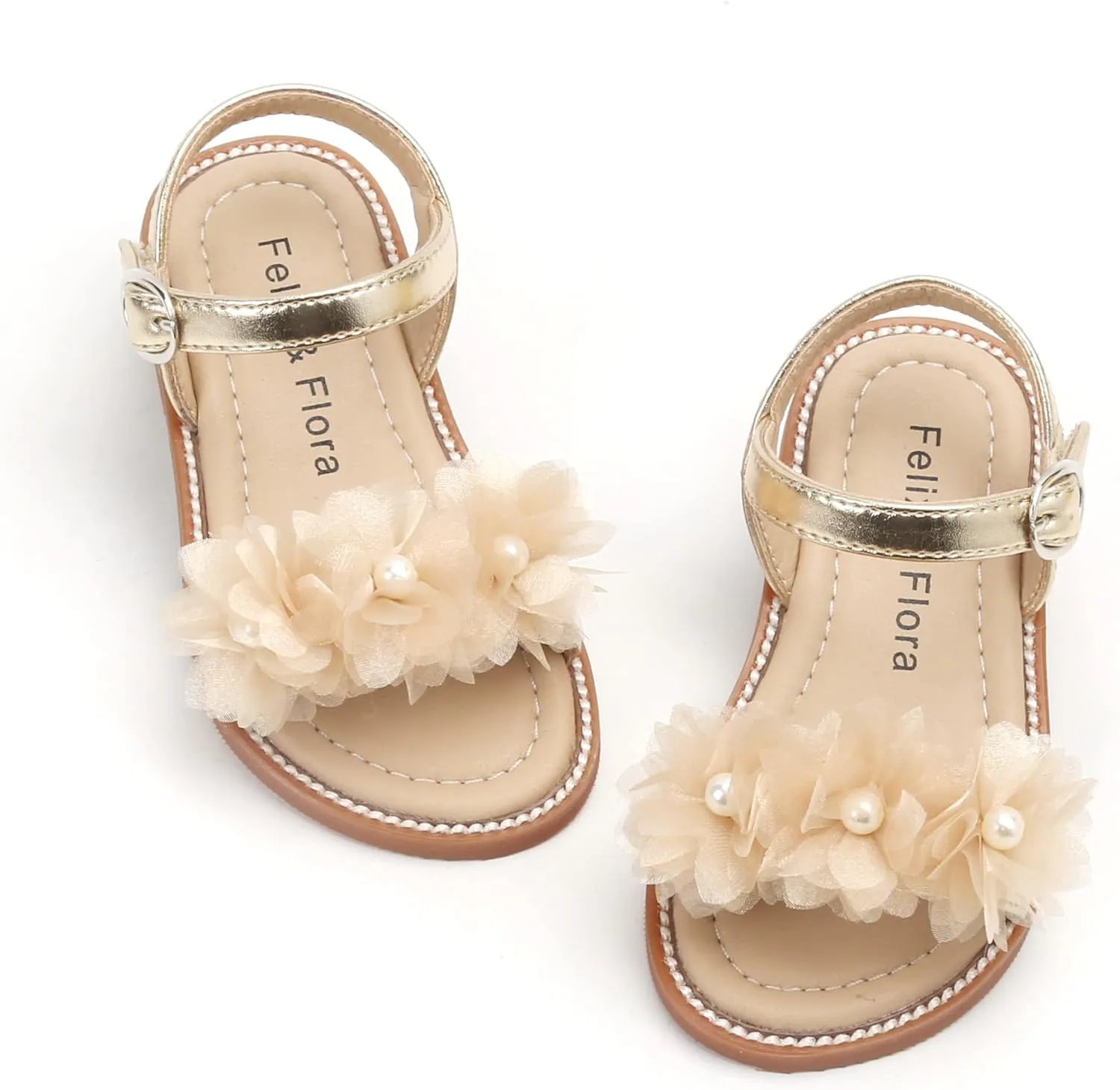 Felix & Flora Toddler Girl Sandals - Little Girl Easter Summer Dress Shoes Lightweight Open Toe Beach Holiday.