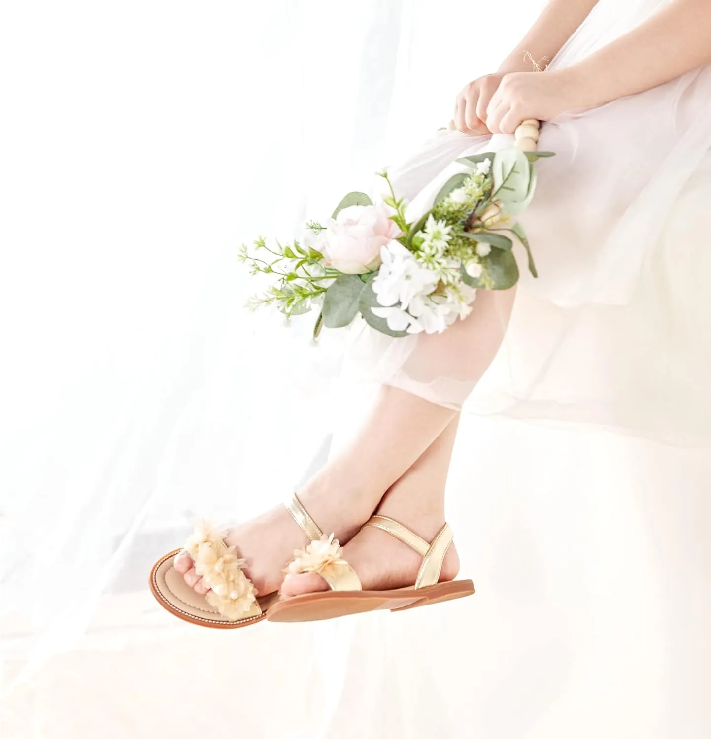 Felix & Flora Toddler Girl Sandals - Little Girl Easter Summer Dress Shoes Lightweight Open Toe Beach Holiday.