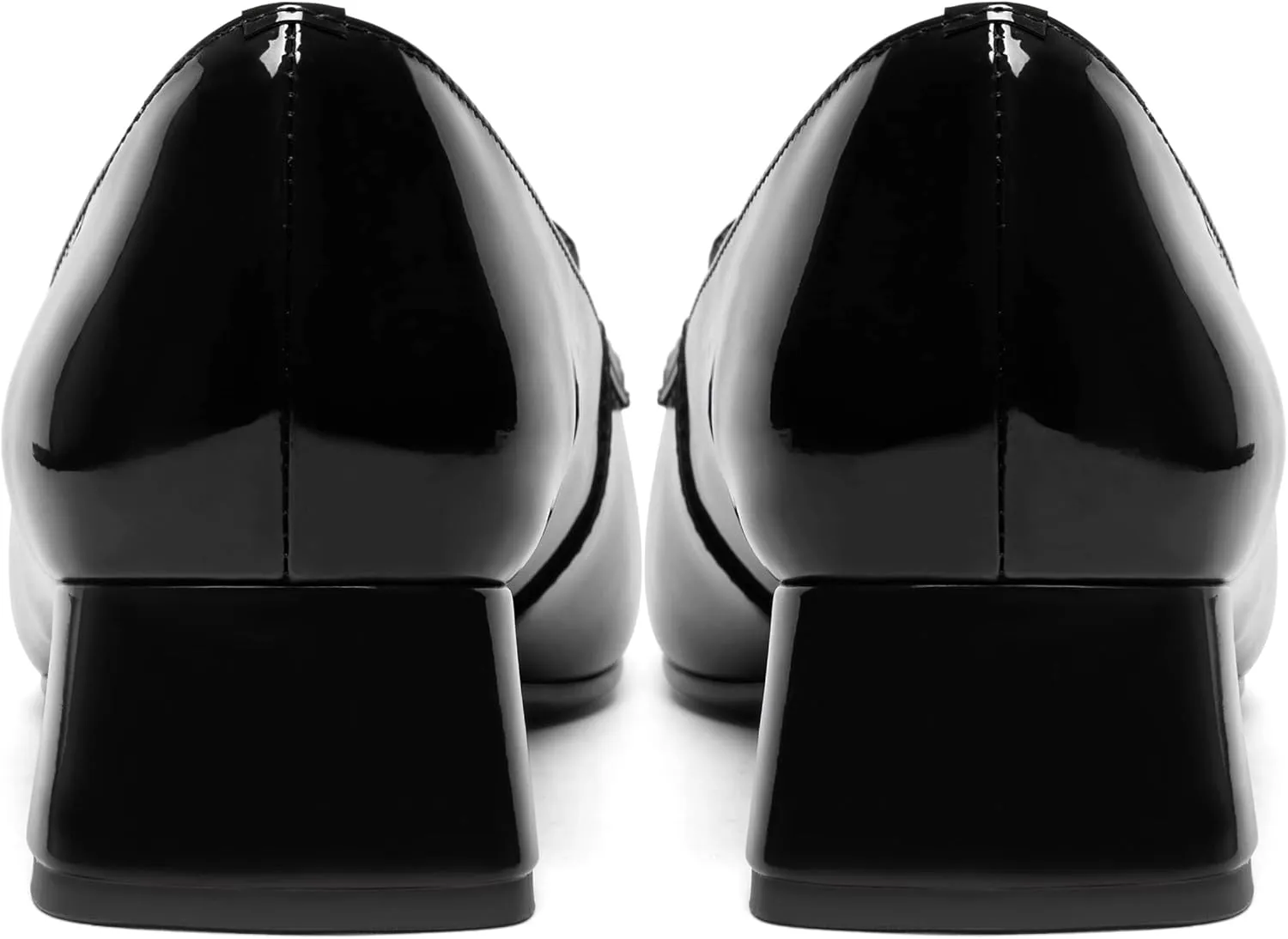 FEMSTEP Womens Dating Slip On Patent Leather Square Toe Dress Chunky Low Heel Loafers Shoes 1.5 Inch