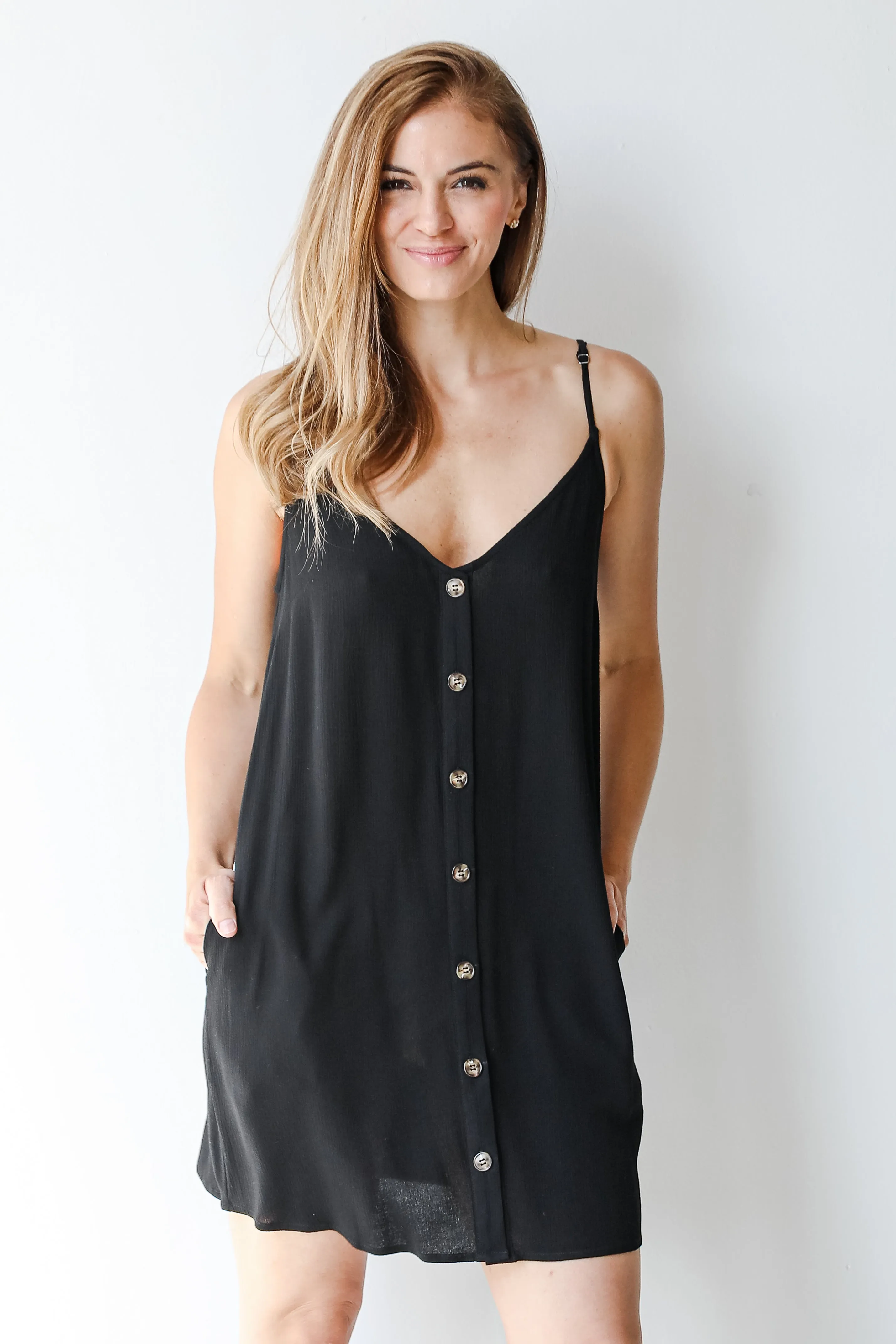 FINAL SALE - Salt Water Breeze Button Front Mini Dress