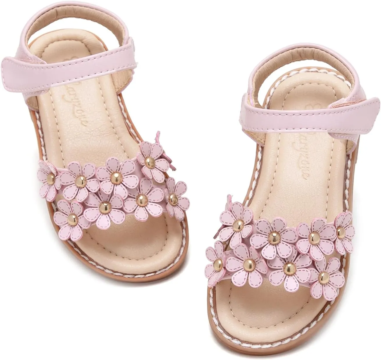 Flaryzone Toddler Little Girls Glitter Flower Open-Toe Flat Dress Sandals Summer Shoes