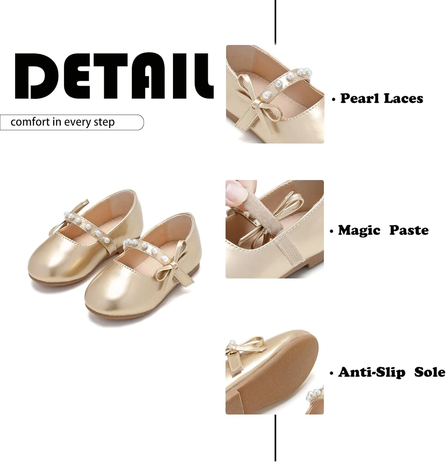 Flaryzone Toddler/Little Girls' Ballerina Flat Mary Jane Princess Dress Shoes - Wedding School Party