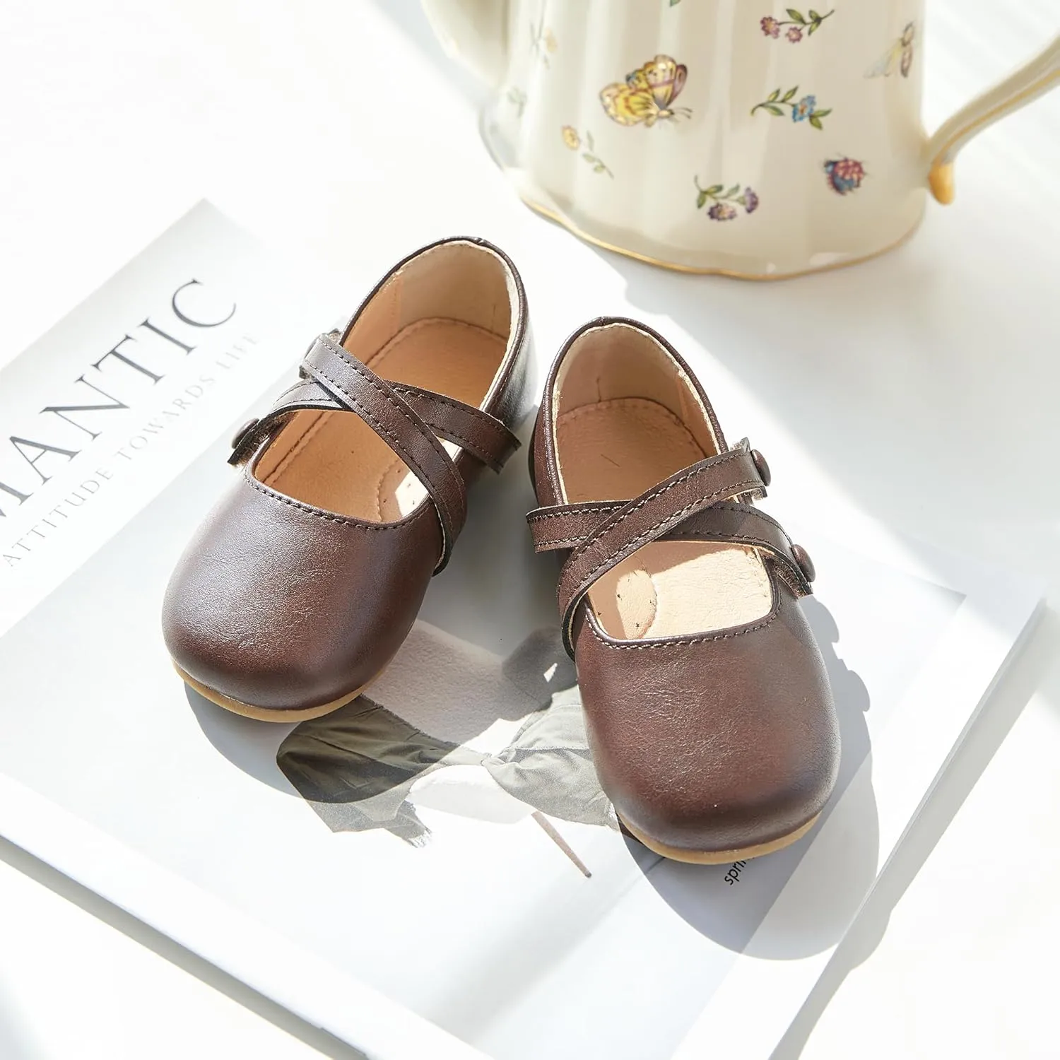 Flaryzone Toddler/Little Girls' Ballerina Flat Mary Jane Princess Dress Shoes - Wedding School Party