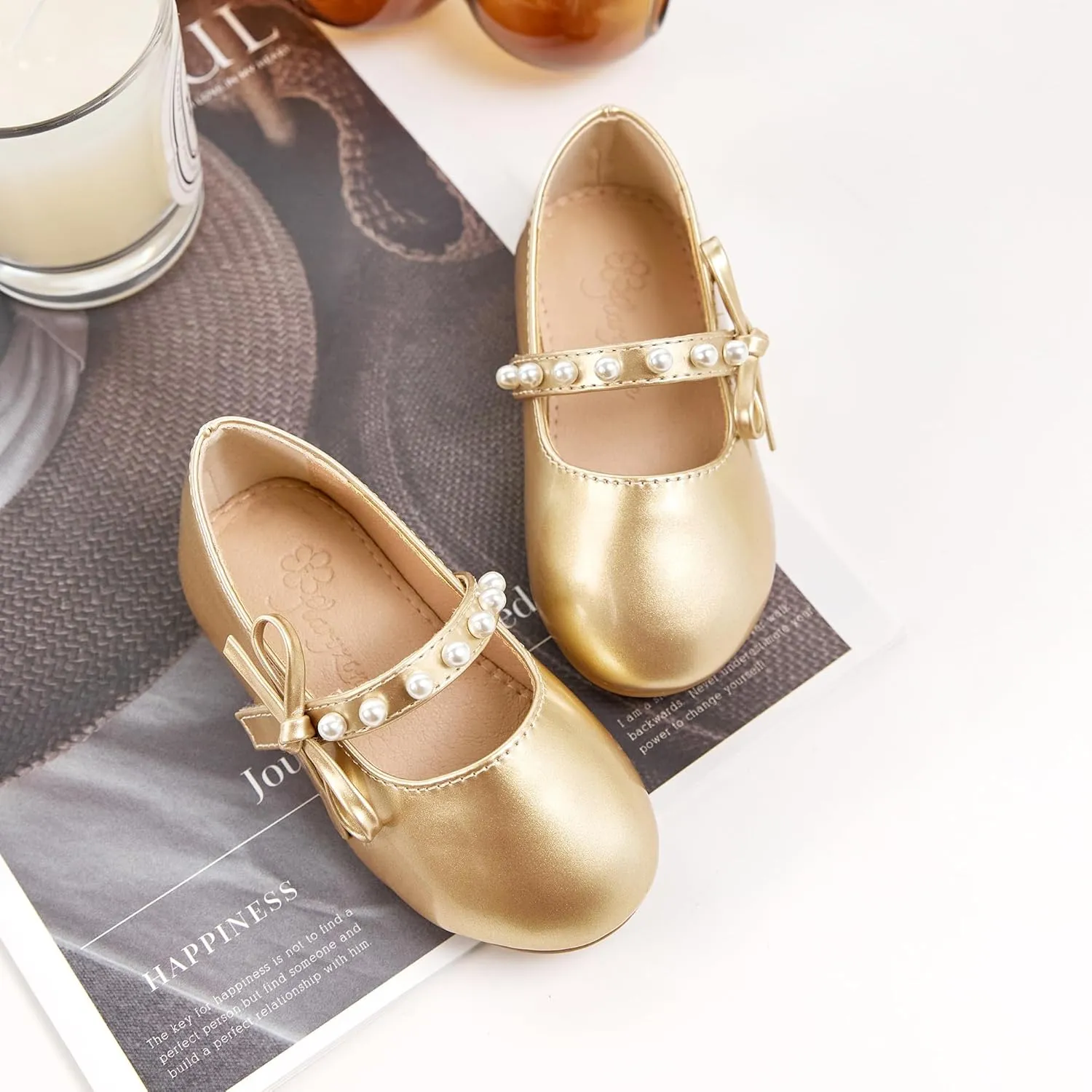 Flaryzone Toddler/Little Girls' Ballerina Flat Mary Jane Princess Dress Shoes - Wedding School Party